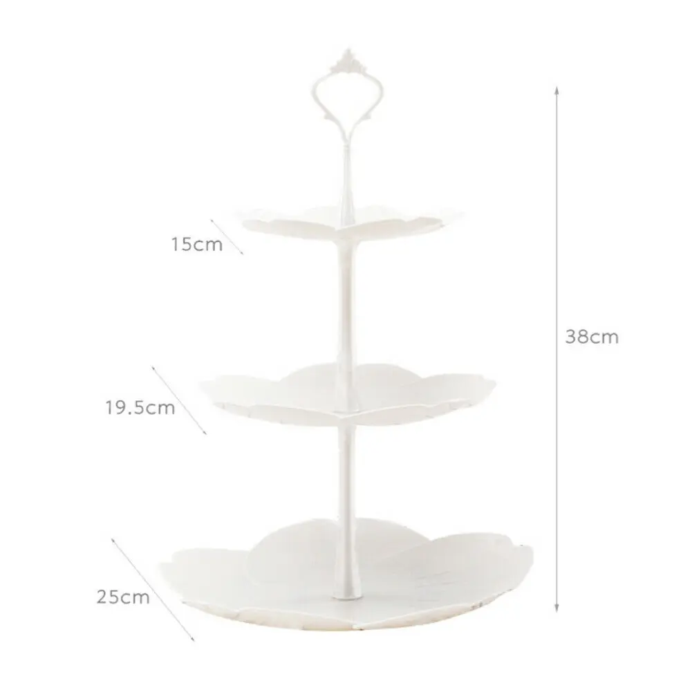 3 Tier Fittings Wedding Cake Plate Stand Food Fruit Tool Cupcake Serving Party 