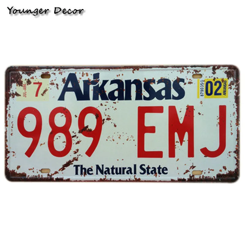 Американские штаты Арканзас Вирджиния номер автомобиля номерной знак Висконсин Луизиана железная роспись Настенная Наклейка металл ремесло YA006