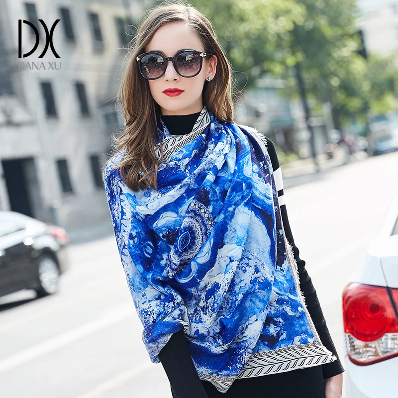 

DANA XU 2019 Women Spring Scarves Warm Shawl Fashion Foulard Cashmere Feeling Femme Bandana Women Thicken Luxury Bufanda Mujer