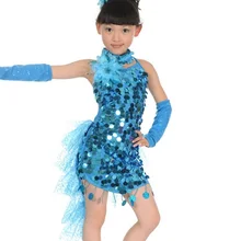 Для девочек и детей дешевые латинское платье для танцев выступление на сцене конкурс костюмы для танцев с блестками платье для девочек