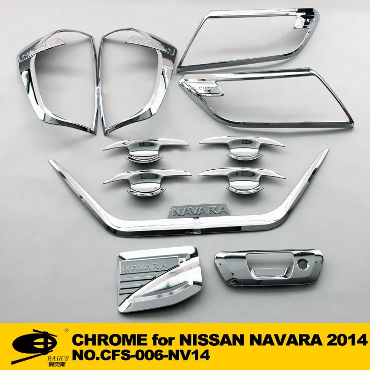 Full Set of Exterior Chrome accessories with 3M Tape fitsNISSAN NAVARA