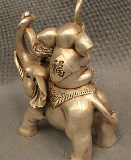 

12" Tibet Buddhism Folk Silver Seat Boddhisattva Wenshu Manjushri Goddess Statue