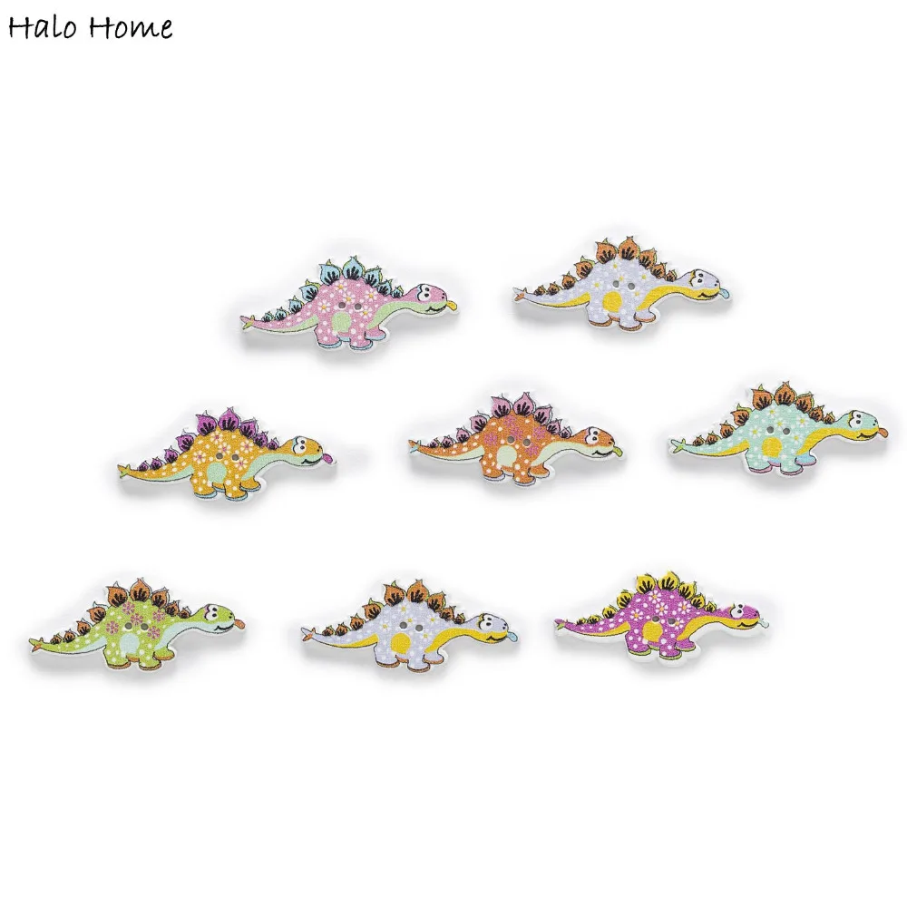 

50pcs 2 Holes Sword dragon Cartoon Animal Wood Buttons Sewing Scrapbooking Craft DIY Clothing Decor 37x17mm