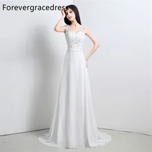 Forevergracedress High Quality Wedding Dress V Neck Applique Chiffon With Cowl Back Long Bridal Gown Plus Size Custom Made