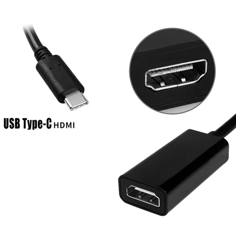 USB C Type к HDMI HDTV черный видео адаптер конвертер кабель для Android смартфона или