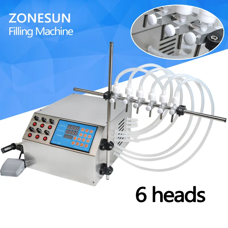 ZONESUN Electric Digital Control Pump Liquid Filling Machine 3 4000ml For Liquid Perfume Water Juice Essential