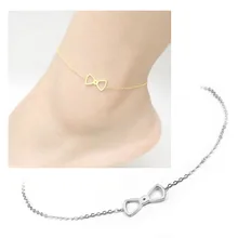 Лук личный стиль женские ножные браслеты нержавеющая сталь босоножки Украшенные бижутерией браслеты на ноги лодыжки Браслеты для Для женщин ножная цепочка
