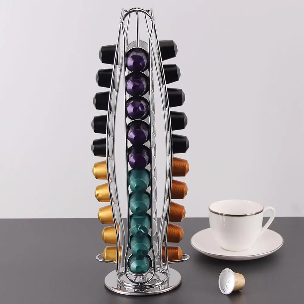 Coffeeware المنظم أداة الدورية تصميم 40 القهوة كبسولة عرض موقف قرنة حامل تصفية رفوف تخزين الرف دائم برج Coffeeware المنظم أداة الدورية تصميم 40 القهوة كبسولة عرض موقف قرنة حامل تصفية رفوف تخزين الرف دائم برج