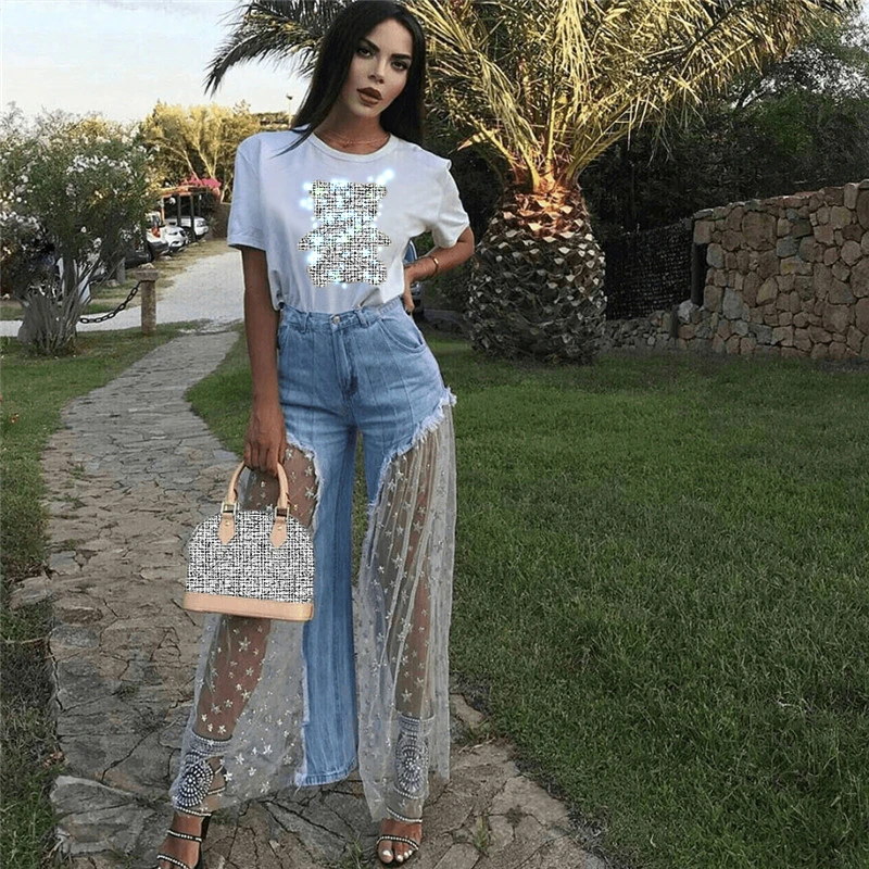star lace jeans
