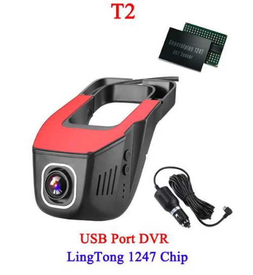 WHEXUNE WiFi Автомобильные видеорегистраторы Full HD 1080P рекордер видеорегистратор Dashcam монитор парковки ночного видения Novatek 96658 видеонаблюдение - Название цвета: T2