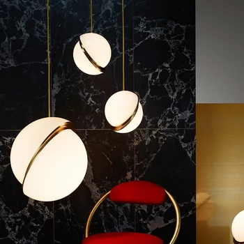 

Art Decor Designer Pendant Light Acrylic Ball Hanging Light Fixtures Creative Modern Round Pendant Lamp For Home Bar Decor