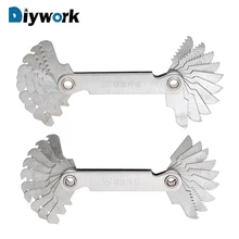 DIYWORK 60 и 55 градусов винтовой резьбовой калибр металлический метрический и Whitworth шаг 20 лезвий измерительный инструмент складной