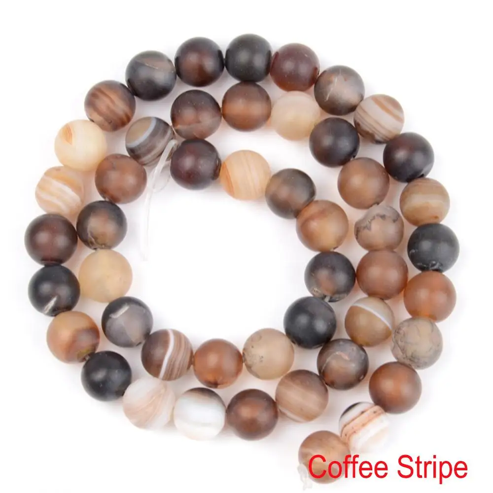 35 стилей натуральный круглый тусклый полированный Howlite Агаты австрийский кристалл камень бусины для изготовления ювелирных изделий - Цвет: Coffee Stripe Agate