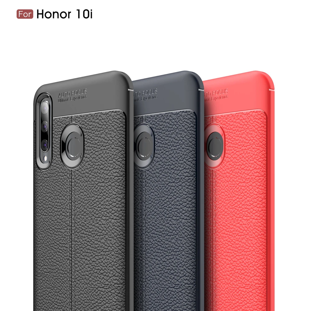 For Huawei P Smart Plus 2019 Hybrid Soft Skin Litchi Texture Case Bumper Business Cover for Honor 10i Enjoy 9S |