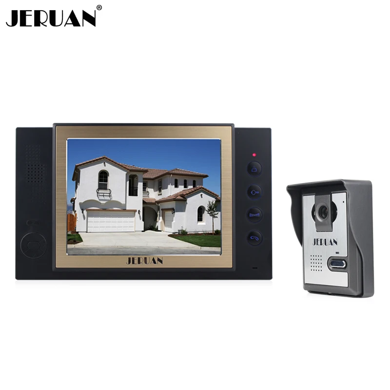 

JERUAN 8 Inch Door Phone Doorbell System Monitor 1 Camera Video Doorphone Hands-free Speaker Recording Intercom