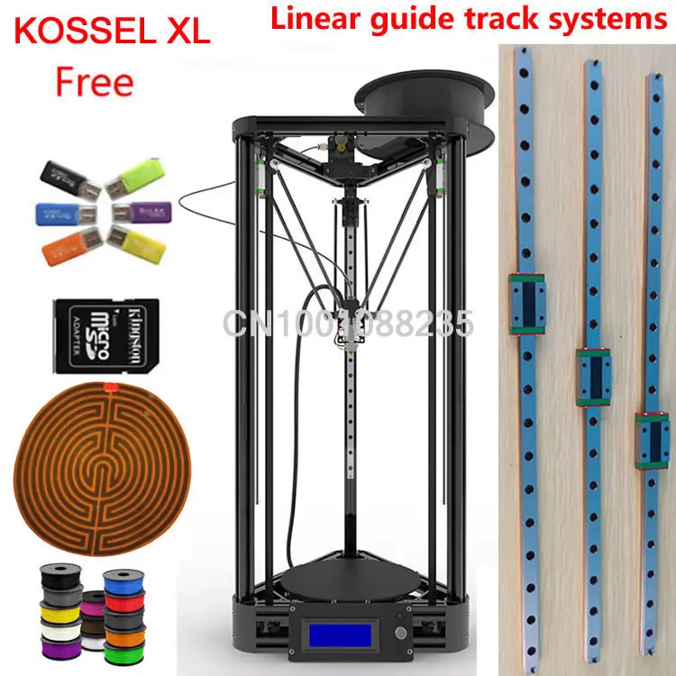 Heated bed with linear guide kossel XL black or gold hotbed Machine kit 3d printer kossel k800 XL 3d printer kit