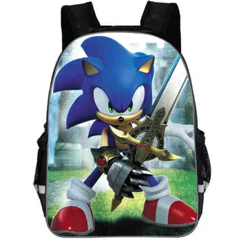 

11-16 Inch Children School Bags Cartoon Doll Super Mario Sonic Backpacks For Boys Girls Mario Bros Bag Students Birthdays Gifts