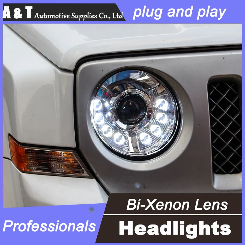 car styling For Jeep Liberty headlight assembly angel eye 2013 2015 For