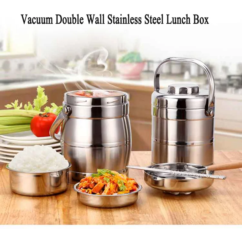 Vacuum Double Wall Stainless Steel Insulated Lunch Bento Box Portable China Japan Style Food Container For Kids Adult Student 7