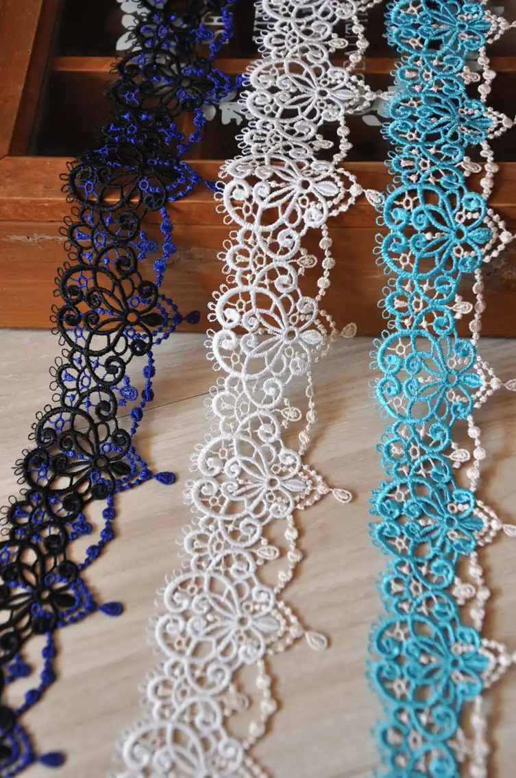 1 Meter 5cm Width Flower Lace Trim Applique Novelty Design Venice Sewing Craft