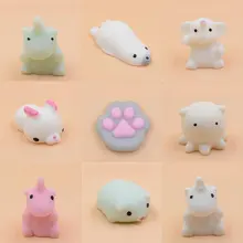 Kawaii милые мини мягкие силиконовые анти-стресс мягкими игрушками Непоседа сжать руку на телефон Pinch Животные игрушка резиновая хлюпает squishies