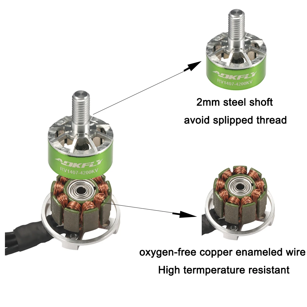 Модернизированный 1407 мотор RV1407 Дрон мотор 3700KV/4200KV 4 шт. CW для радиоуправляемые модели мультикоптеров FPV гоночный Дрон Квадрокоптер 80-150 мм