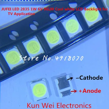 

200pcs JUFEI LED Backlight 1210 3528 2835 1W 6V 96LM Cool white LCD Backlight for TV TV Application 01.JT.2835BPWS2-C