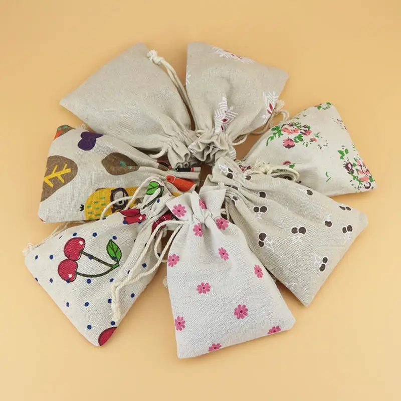 10pcs Multi Colors Styles Drawstring Jewelry Bag Cotton Cloth Gift Bags