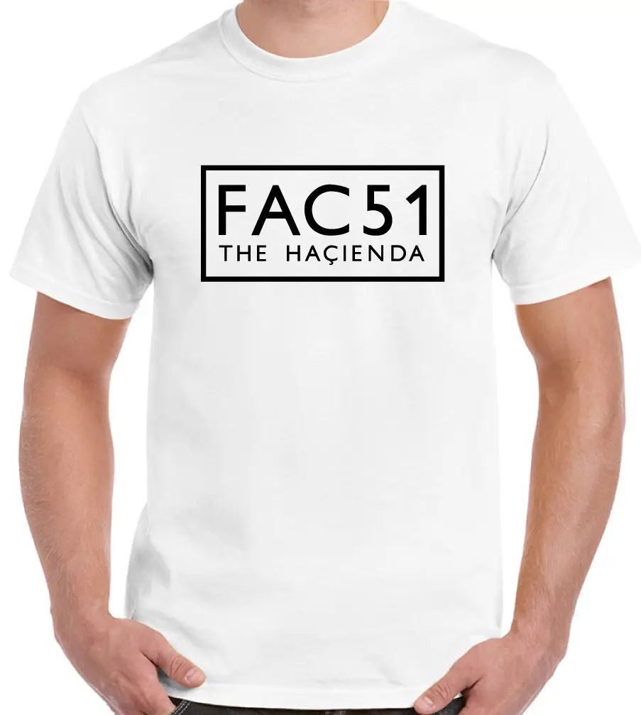 FAC51 Mens T-Shirt Factory Records Hacienda Stone Roses Happy Mondays New Order