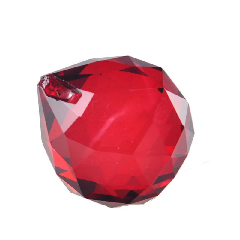 Red 40mm Faceted  K9 Crystal Ball Prisms Glass Chandelier Crystal Parts Hanging Lighting Ball Suncatcher Wedding Home Decortion (5)