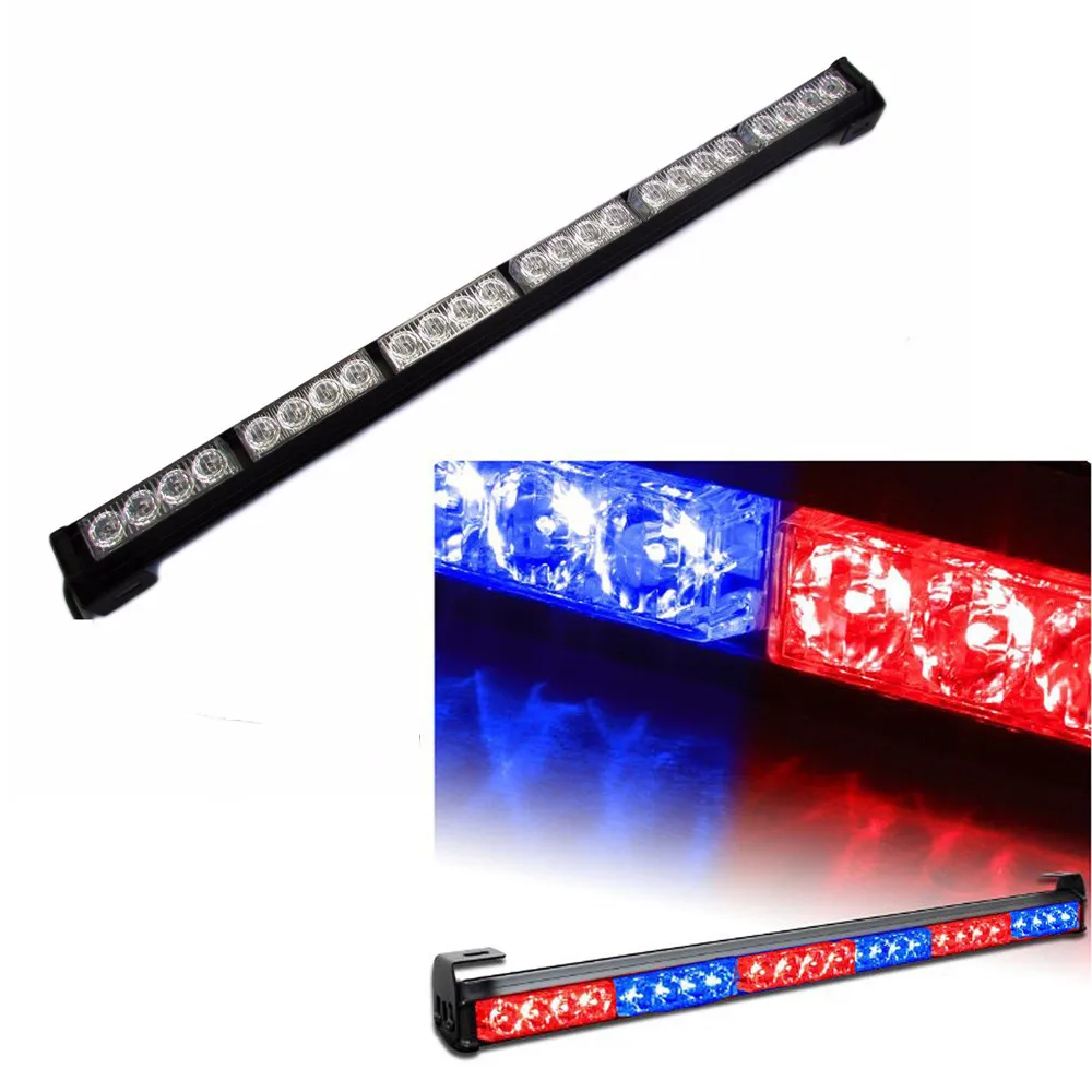 24 LED 27" Red/Blue Emergency Traffic Advisor Flash Strobe Light Bar