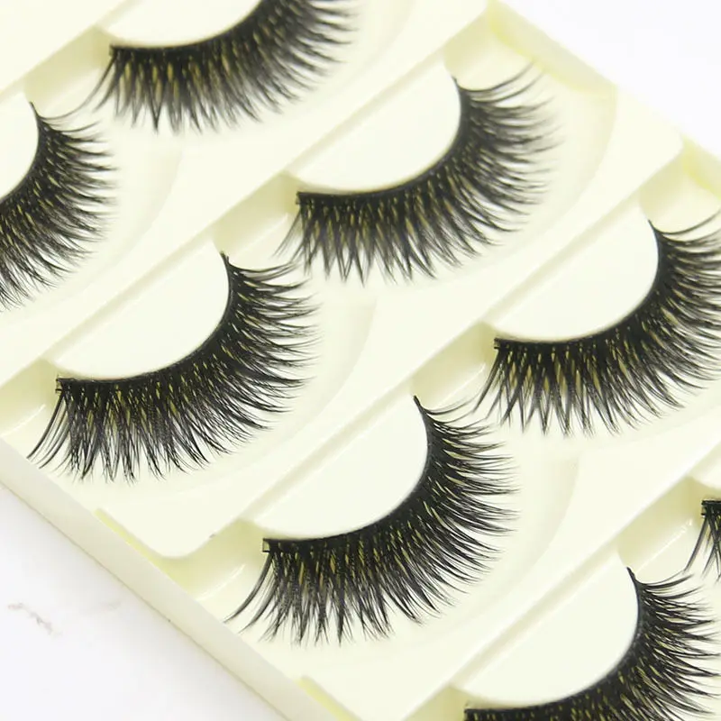 High Quality 5 Pairs/set Handmade Thick False Eyelashes Natural Long
