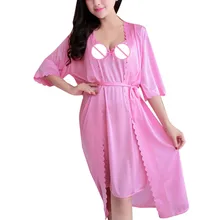 YOUYEDIAN женская ночная рубашка, пижамы, нижнее бельё для девочек ночная рубашка одежда для сна Для женщин сексуальный прозрачный шелк изысканное нижнее белье# w35