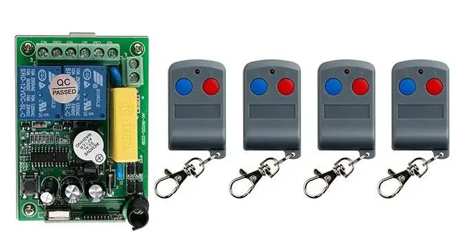 

New AC220V 2CH RF Wireless Remote Control System teleswitch 4 transmitter and 1 receiver universal gate remote control
