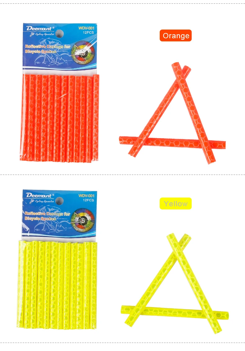 Excellent Deemount24PCS Cycle Spoke Light Reflector Auto Light Sensitive Reflection Strips Bars Spokes casing for MTB City Road Bicycles S 6