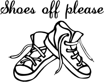 

SHOES OFF PLEASE STICKER VINYL DECAL LOBBY ROOM 12.7cm