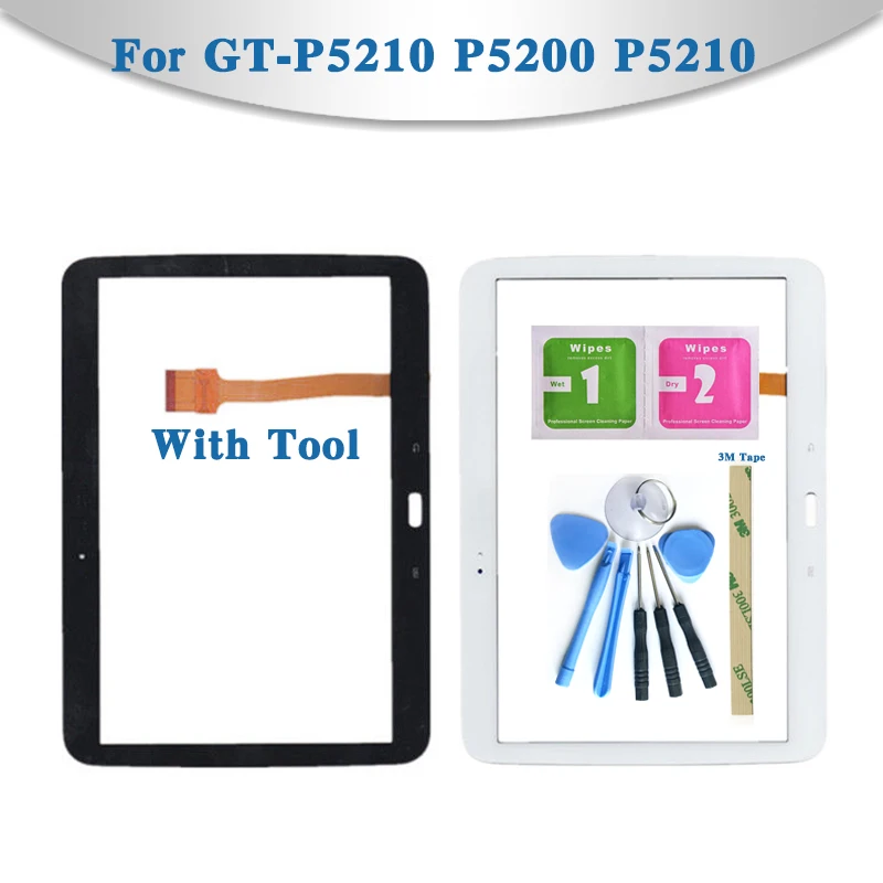 10,1 "для samsung Galaxy Tab 3 10,1 GT-P5210 P5200 P5210 Tablet Сенсорный экран планшета Сенсор Передняя Внешний Стекло объектив Панель