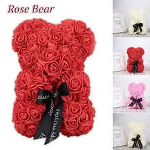 SOLEDI Hot Sale 40cm Soap Foam Bear of Roses Teddy Bear Rose Flower Artificial Valentines Day Gift Birthday Party Spring Decor