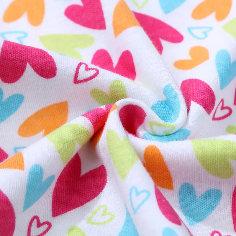 3Pcslot Bodysuit Baby Summer Short Sleeve Cotton Love Printed Fashion Infant Newborn Baby Girl Clothes Onesie Jumpsuit for Baby (5)