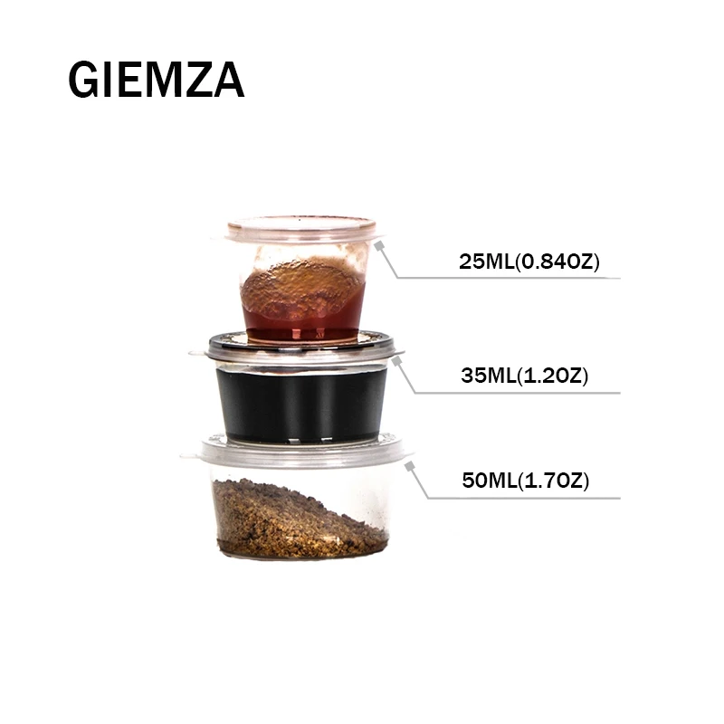 GIEMZA одноразовая коробка для закусок, 100 штук, пластиковая коробка для еды, посылка для соуса и соуса с крышкой для микроволновой печи