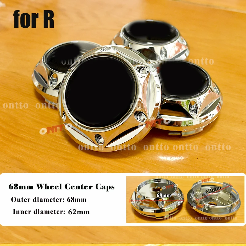 

4pcs 2.67" 68mm 3D Chrome R line Badge logo Emblem Rline Car stickers Racing logo Wheel Center Hub Cap