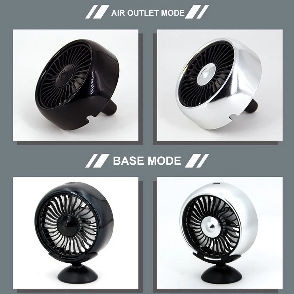 

F1O2 5W Power 3 Speed Adjustment USB Car Fan Air Conditioner Car Multi-functional Fan Colorful Light Dashboard Cooling Fan