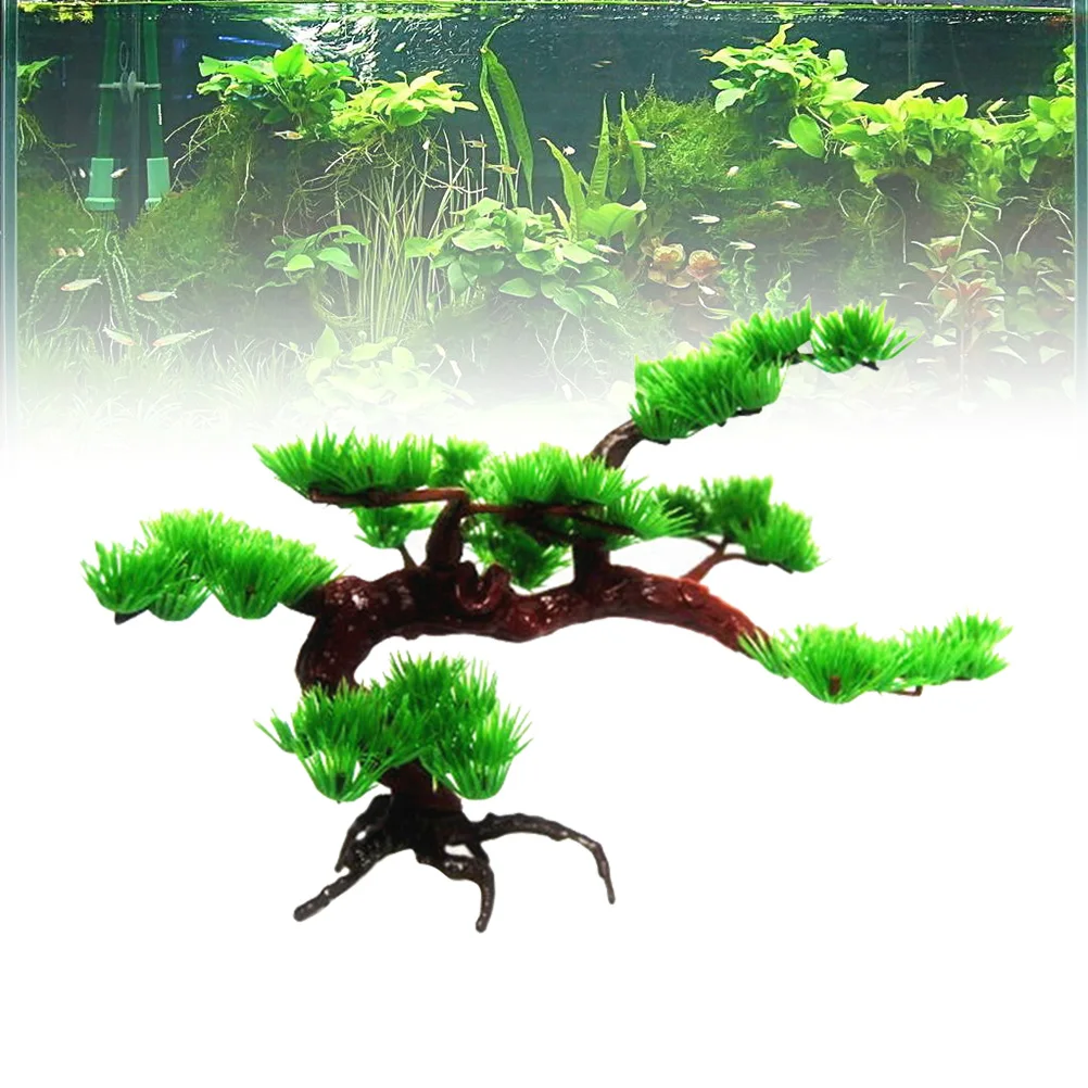 

Aquarium Rock Bonsai Ornament Fish Tank Rockery Artificial Pine Tree Plant Decoration Aquarium Decoration Accessories
