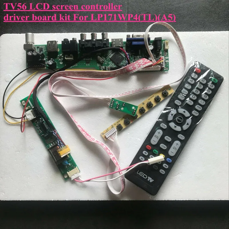 

LCD Driver Board TV+HDMI+VGA+CVBS+USB kit Controller Board for LP171WP4(TL)(A5) screen T.VST56 board