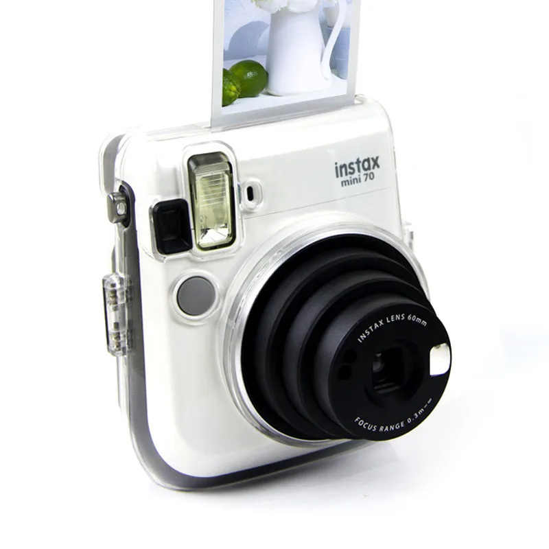 Прозрачный кристально чистый защитный ПВХ жесткий чехол для Fujifilm Instax Mini 70 сумка для камеры с плечевым ремнем