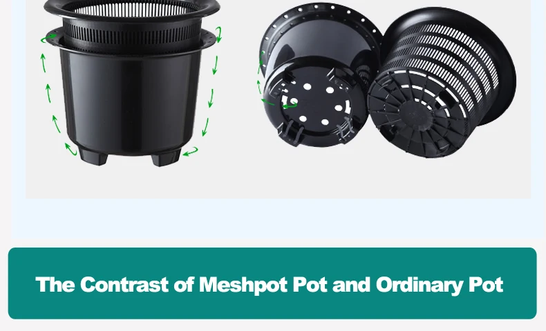 Meshpot 8 дюймов пластиковый горшок с орхидеей с отверстиями, двухслойный садовый горшок, контейнер для растений, контроль корня патентной технологии