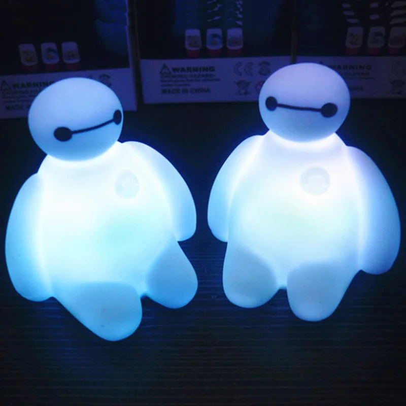 Baymax Action Figures Colorful Light Cute Table Bedroom Decoration Amazing Children Kids Girls Gift