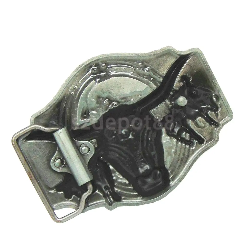 Antique Longhorn Matador Bull Bullfight Belt Buckle Vintage Western Cowboy Silver
