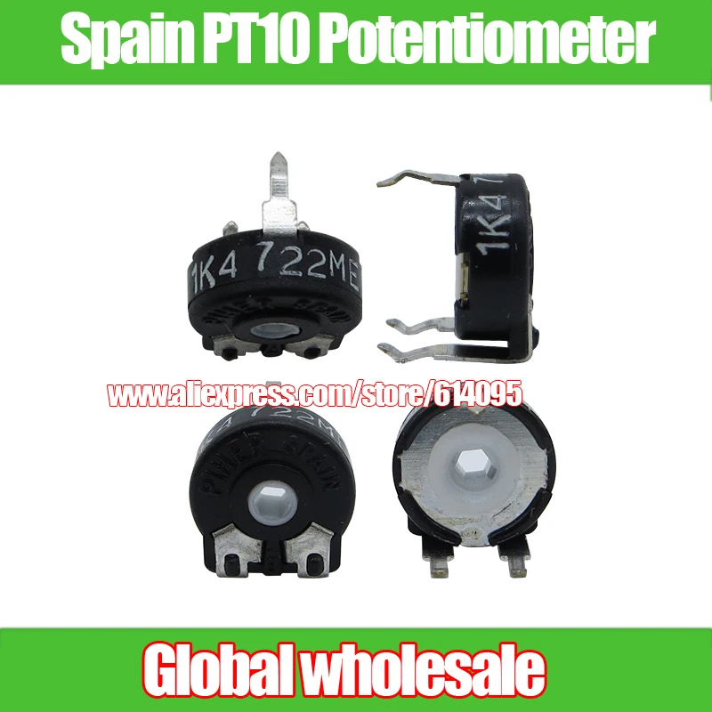 

15pcs Spain PT10-142 1K4 PT10-142A Adjustable Resistance Potentiometer / Horizontal Hexagon hole PT10-142A2020
