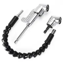 1/4 дюймовый гибкий шестигранный стержень отвёртки удлинитель сверла 105 градусов Угловое устройство+ резьбовое соединение+ гибкий удлинитель